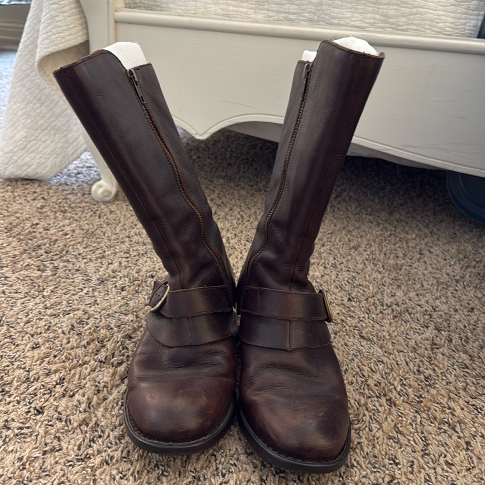 Brown Leather Boots, Sixe 8.5